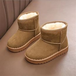 Buty mody dziewczęta śniegowe buty na futrzaki dzieci zimowe buty czarne dzieci chłopcy swobodny buty 231019