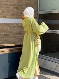 Ethnic Clothing Muslim Hijab Dress Ramadan Eid Kaftan Robe Casual Kimono Abaya Turkey Plain Crepe Open Abayas For Women Dubai Islamic