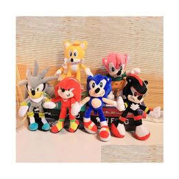 New 40Cm Cute Hedgehog Sonic Plush Toy Animation Film And Teion Game Surrounding Doll Cartoon Animal Toys Childrens Christmas Dhpjw