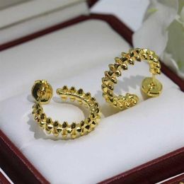 Fashion Brand Luxurious New Gold Rivet Nail Ear Ring Women's Earrings Street Gorgeous Style Beads Movable Selling Jewelry2084