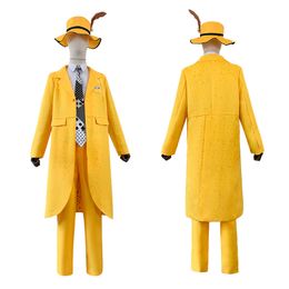 the Movie Mask Jim Carrey Cosplay Costume Unisex Adult Yellow Uniform Outfits