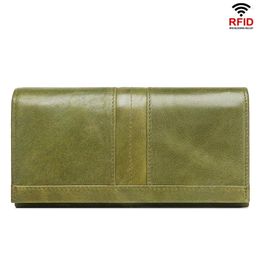 Wallets Cowskin Women Fashion Long Genuine Leather Lady Card Holder With Phone Case Female Purse For Handy Clutch