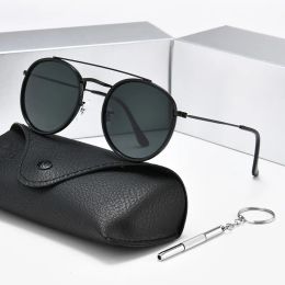 Luxury Retro Round Designer Sunglasses Polarised Women 2022 Brand Design Mirror Lens Circle Frame Sun Glasses Cool