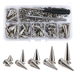 Motorcycle Armour 350 Sets Silver Mixed Shape Spikes And Studs Cone Croc Leather Rivet Kit For Clothing Shoes Belts DIY