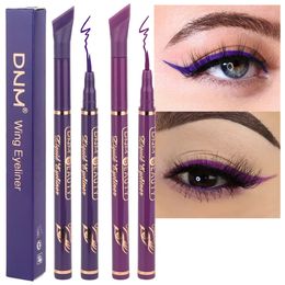 Kombinacja cienia do oczu 12 kolorów Matowy płynny eyeliner Pen czarny fioletowy makijaż wodoodporny Szybkie suszenie gładkie ultrathinowe skrzydła