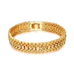 Chain Chunky Mens Hand Bracelets Male Wholesale Bijoux GoldSilver Color Link Bracelet For Men Jewelry pulseira masculina 231020