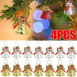 Christmas Decorations 4PCS Christmas Bells Ornaments For Decoration Jingle Bells For Crafts Beads Decorations For Christmas Tree Toys DIY Decoration x1020