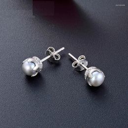 Dangle Earrings Real Fresh Water Pearl Stud Women 925 Sterling Silver Colorful For Gift