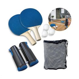 Table Tennis Raquets Professional Table Tennis Sports Trainning Set Racket Blade Mesh Net Ping Pong Student Sports Equipment Simple Portable 231019