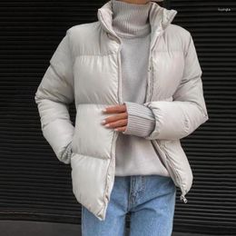 Women's Down Holiwind 2023 Women Warm Parkas Autumn Winter Thick Zipper Outwear Female Causal Short Coats Loose Cotton Jacket