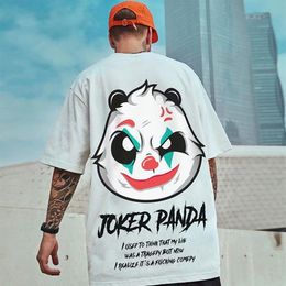 Mens Hiphop T Shirt with Panda Pattern Boys 2021 Summer Streetwear Clothes 7 Styles for Whole Asian Size292c