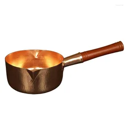 Pans Pure Red Copper Milk Pot Small Wooden Handle Snow Pan Electromagnetic Gas-fired Western Food