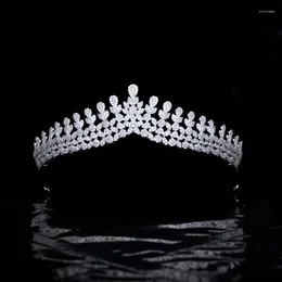 Hair Clips Luxury Zircon Bridal Tiaras Retro Leaf Wedding Bride Crown For Women Headband Jewellery Accessories HQ0442