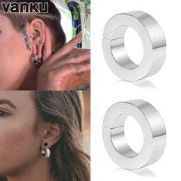 Stud Vanku 2PC 6mm 316 Stainless Steel Round Ear Hangers Ear Weight Gauges Body Jewelry Women Piercing plugs and tunnels earrings 231020