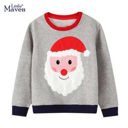 Men's Hoodies Sweatshirts Little maven 2023 Christmas Costume Santa Claus Appliques Boys Sweatshirts for Kids Clothes Haapy New YearL231020