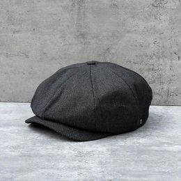 Berets Retro British Style Sboy Cap Men Ascot Black Grey Male Spring Summer Vintage Brand Octagonal Flat