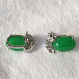 Dangle Earrings Lady's Fine Green Natural Jade Earring