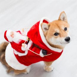 Cat Costumes Santa Costume Claus Dog Festive Pet Christmas Riding On Fasten Tape Warm Plaid For Dogs