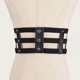 Belts Underbust Y2K Wide Belt Women Waist Lolita Hollow Cummerbunds Corset Slim Bustier Elastic