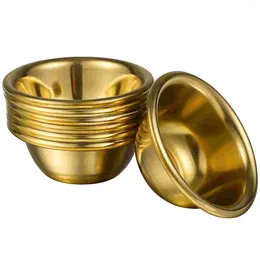 Bowls 7 Pcs Drinking Cup Decor Offering Water Holder Glass Bowl Cups Copper Auspicious Holy Container Containers