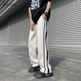 Men's Pants Sweatpants Men Casual Loose Simple Spring Autumn Side Stripe All-match Ankle Banded Japanese Style Male Fashion Comfortable Chic