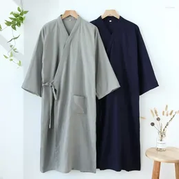 Men's Sleepwear Spring Loose And Long Robe Men Autumn M For Breathable XL Light Summer Nightgown Japanese L
