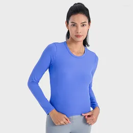 Active Shirts Lu-Logo All It Takes Ribbed Soft Long-Sleeve Shirt Women Buttery-soft Four-way Stretch Sweat-wicking Slim Fit Yoga Tops