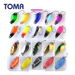 Baits Lures TOMA Trout Spoon Lure Set Metal Bait 2.5g 3g 4.5g 5g mixed Colours Pesca Freshwater Fishing Tackle Isca Artificial Lake Fishing 231020