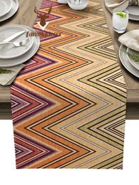 Table Runner Ethnic Style Table Runner Zigzag Stripes Abstract Cabinet Coffee Table Cover Cloth Holiday Party el Colour Decor Table Cloth 231019