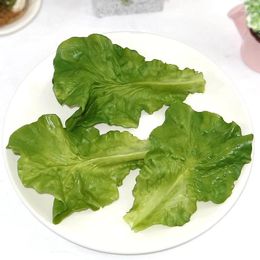 Decorative Flowers 10pcs/lot Simulation Green Lettuce Leaves PVC Material Fake Vegetable Model Kids Pretend Play Kitchen S Artificial Foods