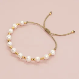 Strand Beaded Bracelet Pearl Originality Hand Knitting Bohemia Adjustable Tide Simple Rice Bead