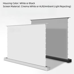 2024 New 8K Long Throw ALR Grey Ambient Light Rejecting Smart Motorised Tab-Tension Electric Floor Rising Grey Projector Screen For long throe