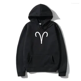 Men's Hoodies Zodiac Sign Aries Outerwear Star Astrology Horoscope Summer Autumn Cotton Hoodys Hoody Chinese Style