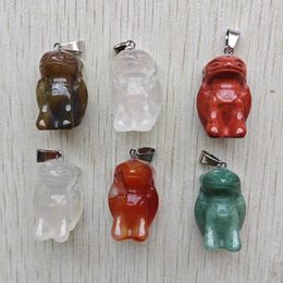 Pendant Necklaces Fashion Natural Gem Stone Mixed Toothless Flying Dragon Pendants For Jewellery Making 6pcs Wholesale