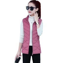 Women Winter Warm Cotton Padded Puffer Vests Sleeveless Parkas Jacket Waistcoat Thick Female Gilets Windbreaker Down Coat 3KKM7