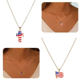 Pendant Necklaces American Necklace Men Women And Striped Neck Chain USA Independence Day Party Jewellery Accessory