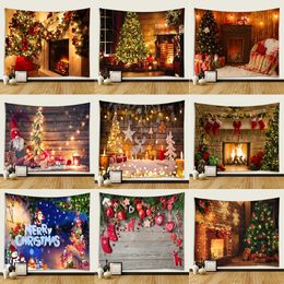 Tapestries Merry Christmas Santa Claus decoration printed pattern tapestry home living room bedroom wall hanging 231019