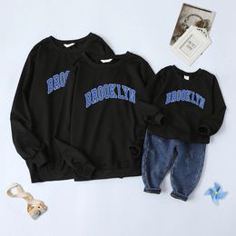 Family Matching Outfits Black Family Matching Clothes Sweatshirt Letter Print Clothes Family mommy and daughter matching clothes Family Look 231019