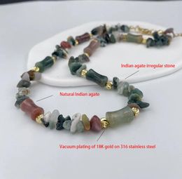 Chains Natural Stone Baroque Freshwater Pearl Necklace Colour Agate Beads Clavicle Chain 2023 Fashion Charm Handmade Gift Female
