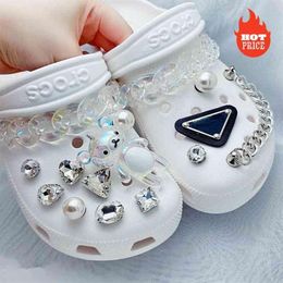 Trendy Retro Rhinestone Croc Designer DIY Quality Women Shoes Charms for Jibz Animal Chain Clogs Buckle Kids Girls Gifts189E