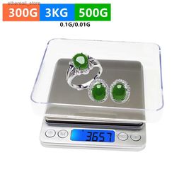 Bathroom Kitchen Scales 3kg/0.1g 500g/0.01g Digital Kitchen Scale Mini Jewellery Scales Electronic Gramme with 2pcsTray Diamond Weighting Balance 50% off Q231020