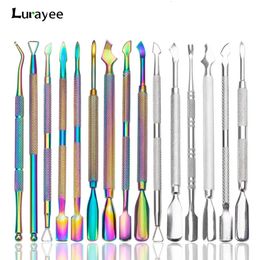 Cuticle Pushers Lurayee Pusher Nail Polish Remover Gel Peeler Scraper Stainless Steel Clean Manicure Tool for Fingernails 231020