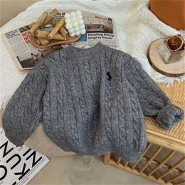 Herbst Winter kinder Baby Strickwaren Pullover Mode Junge Mädchen Oberbekleidung Mantel Stickerei Pullover Pullover Kinder Kleidung