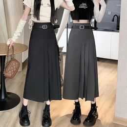 Skirts Real Time Shooting Of A Suit Pleated Skirt For Women In Spring And Autumn 2023 Showing Temperament Fashion. Long Slim