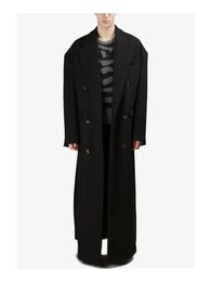 Men's Wool Blends Super long loose woolen coat men's fallshoulder profile side slit autumn and winter classic top 231020