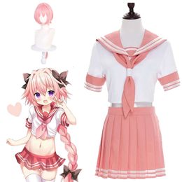 Anime Fate/apocrypha Astolfo Cosplay Costumes Japanese Student Girls School Uniforms Halloween,christmas Sailor Suit Full Setscosplay