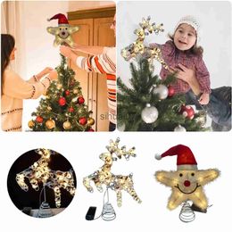 Christmas Decorations Christmas Tree Topper Star LED Xmas Ornaments Fairy Light Xmas Tree Topper Glowing Decorations New Year Decor Natal Noel x1020