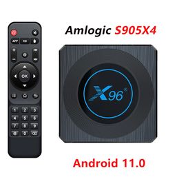 X96 X4 Amlogic S905X4 Android 11.0 TV Box 4GB+64GB Wifi 1000m LAN Smart RGB Light Media Player 8K Smart Set Top Boxes