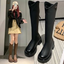 Boot Thigh High Casual Plush Knee Boots Brand Designer Zip Ladies Leather Long White Mujer Shoes 2023 231019