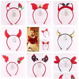 Christmas Decorations Headband Deer Antler Devil Horn Cartoon Hairbands Kids Adts Hair Party Dress Halloween Navidad1314X Drop Deliv Dhchh